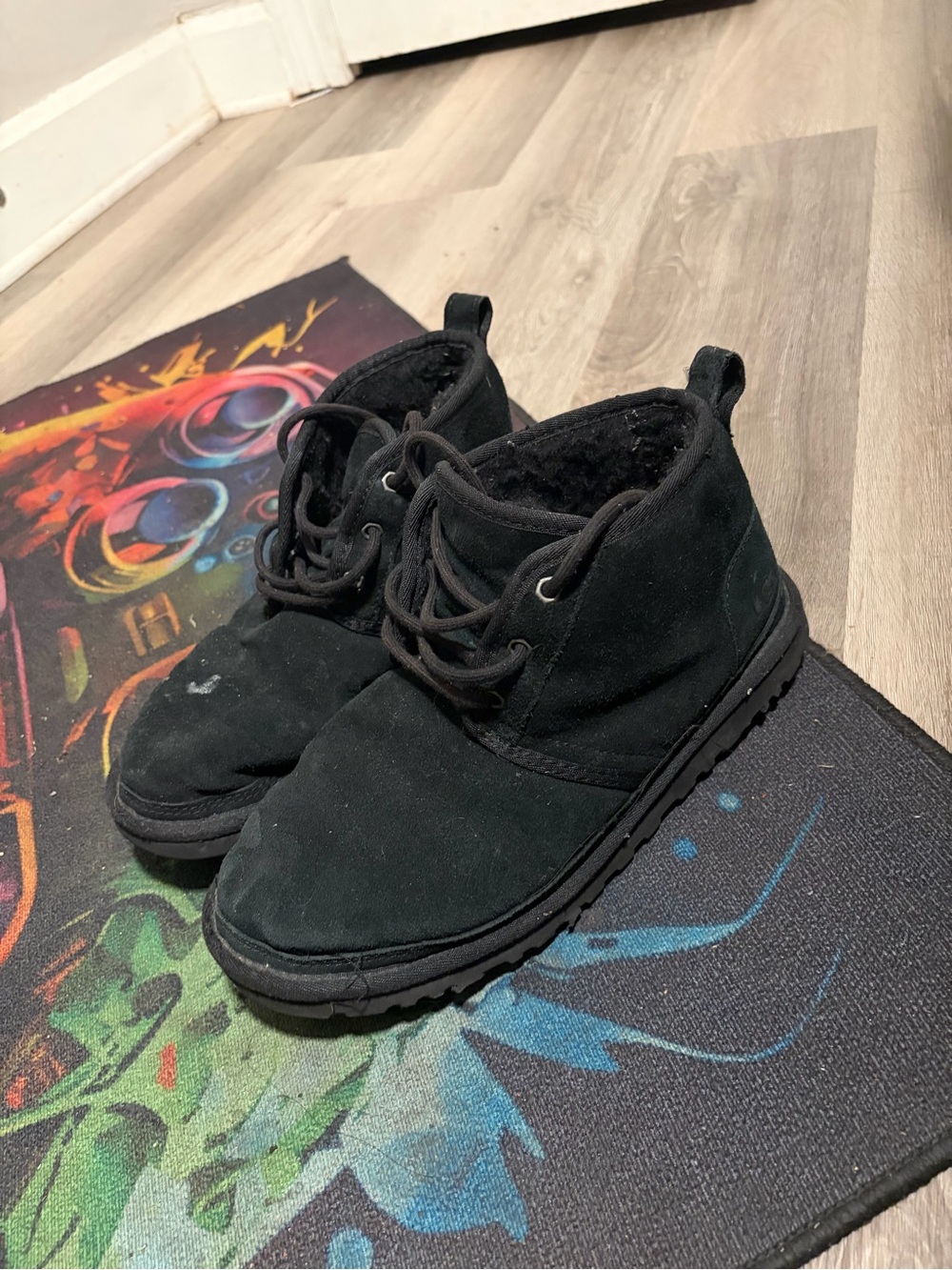 Black Suede Lace-Up UGG Boots Size 7y
